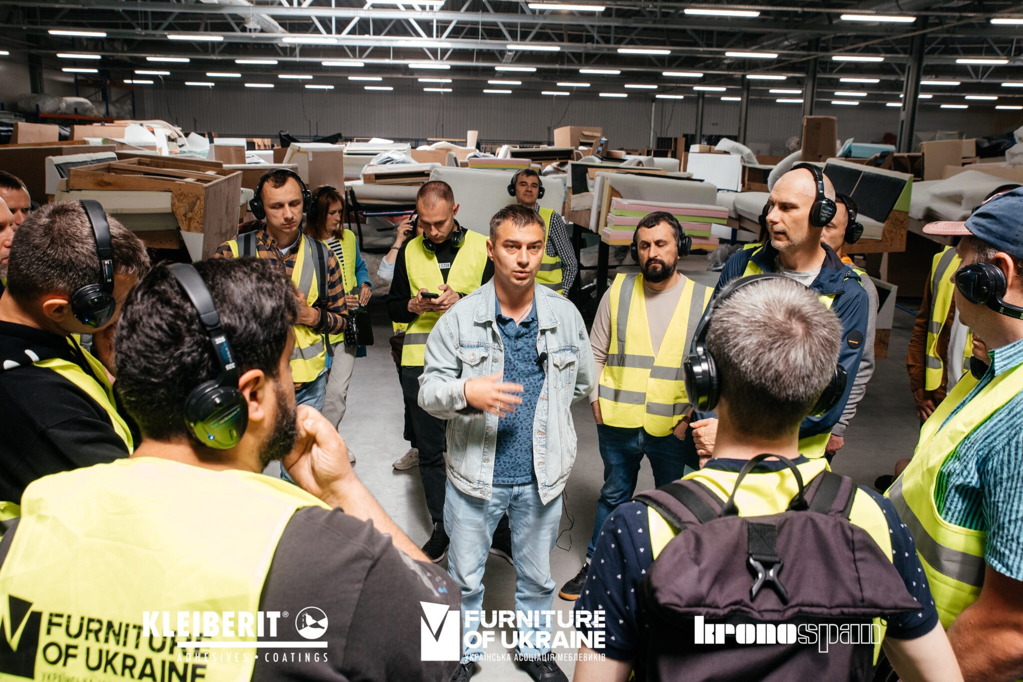 FURNICON Rivne participants during a learning visit to a furniture factory